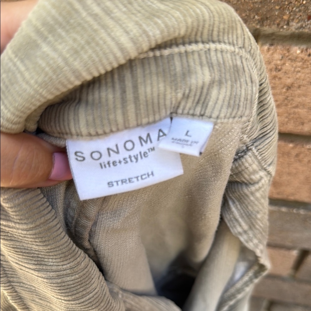 Sonoma Gray Corduroy Blazer with Classic Lapel Collar size Large - Picture 7 of 9